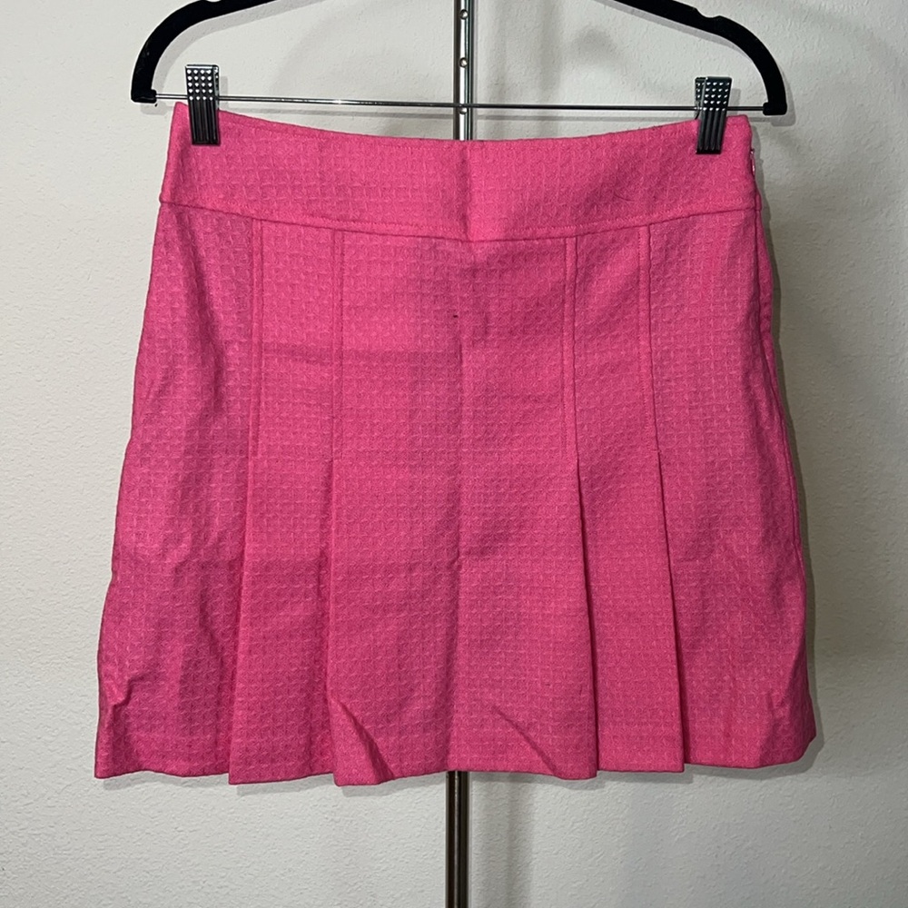 An Original Milly Pleated Textured Wool Skirt Made in USA